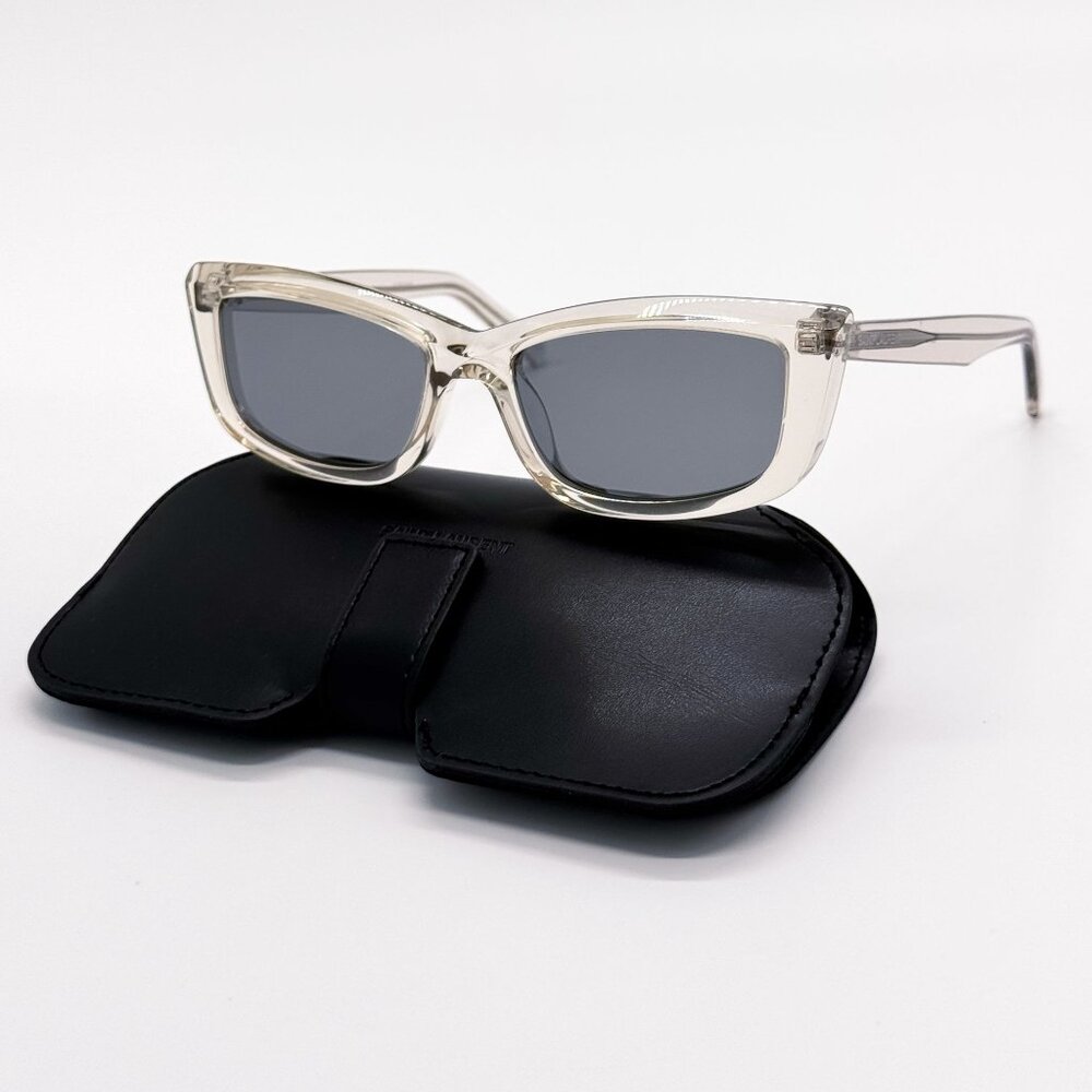 NEW SAINT LAURENT SUNGLASSES SL658 003 TRANSPARENT GRAY WOMEN EYEWEAR SL 658 003